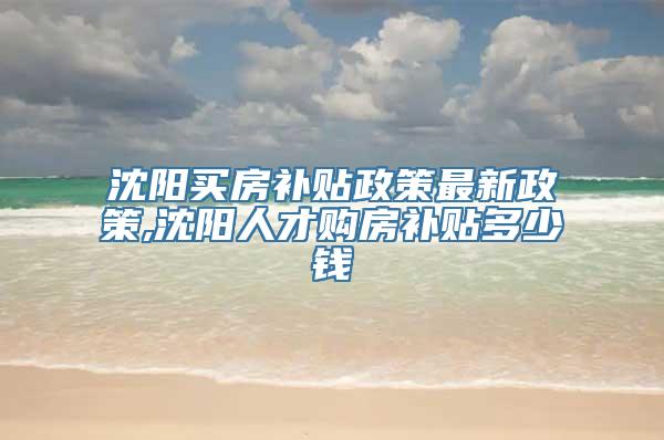 沈阳买房补贴政策最新政策,沈阳人才购房补贴多少钱