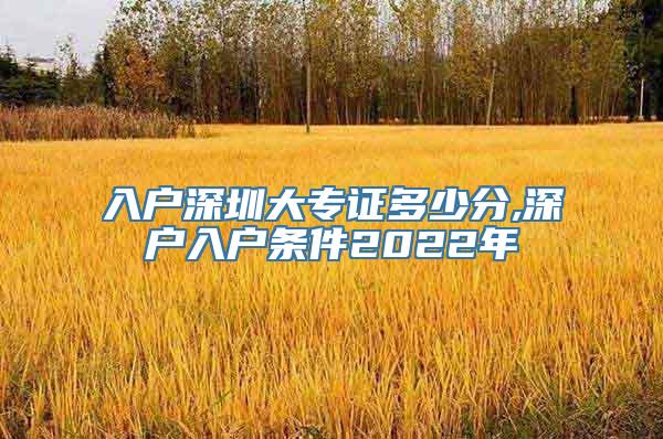 入户深圳大专证多少分,深户入户条件2022年