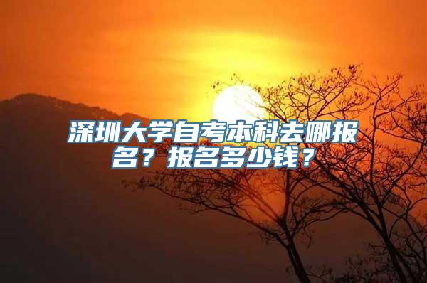 深圳大学自考本科去哪报名？报名多少钱？