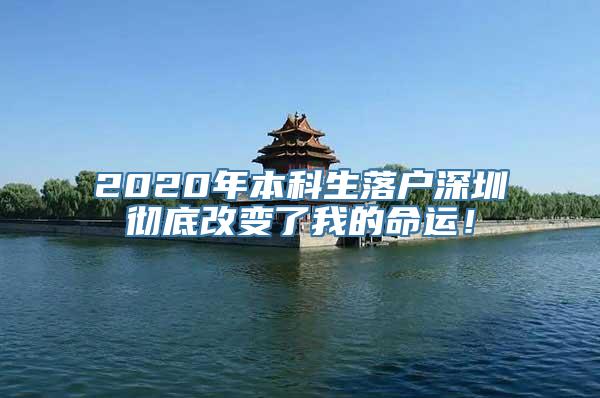 2020年本科生落户深圳彻底改变了我的命运！