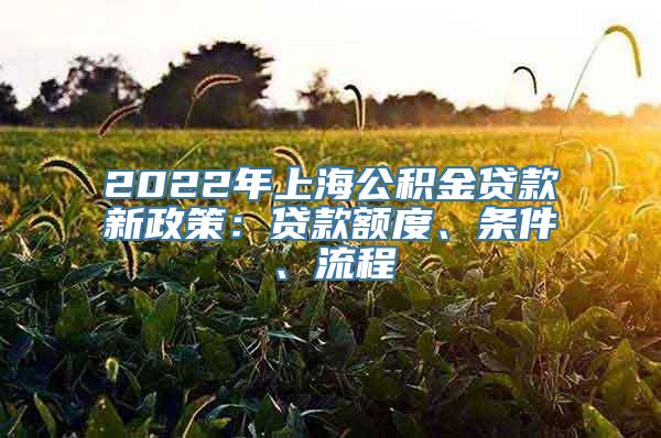 2022年上海公积金贷款新政策：贷款额度、条件、流程