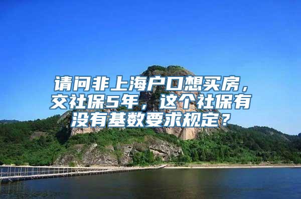 请问非上海户口想买房，交社保5年，这个社保有没有基数要求规定？