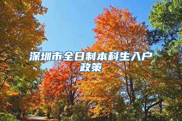 深圳市全日制本科生入户政策