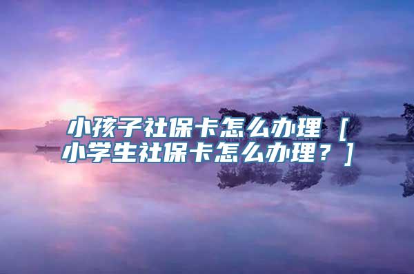 小孩子社保卡怎么办理 [小学生社保卡怎么办理？]