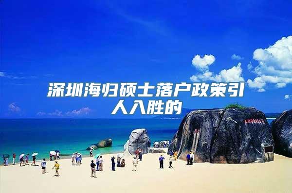 深圳海归硕士落户政策引人入胜的