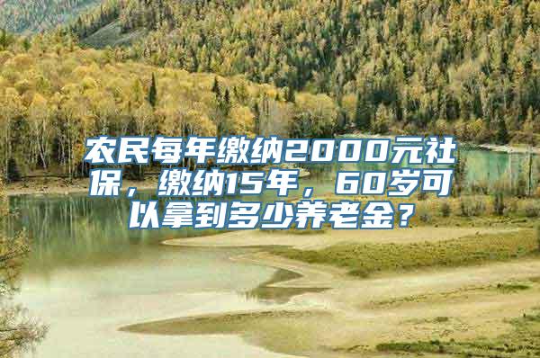 农民每年缴纳2000元社保，缴纳15年，60岁可以拿到多少养老金？