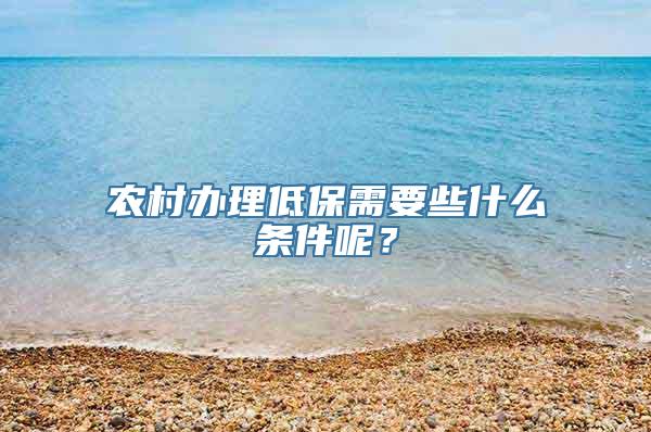 农村办理低保需要些什么条件呢？