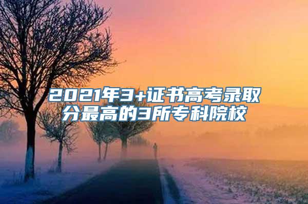 2021年3+证书高考录取分最高的3所专科院校