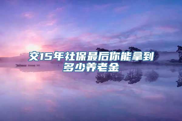 交15年社保最后你能拿到多少养老金