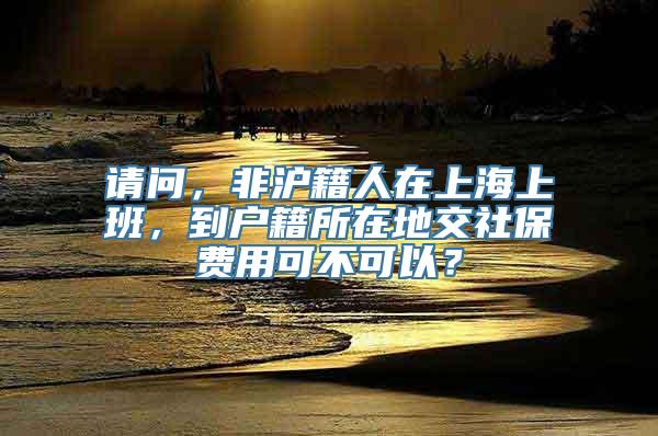 请问，非沪籍人在上海上班，到户籍所在地交社保费用可不可以？