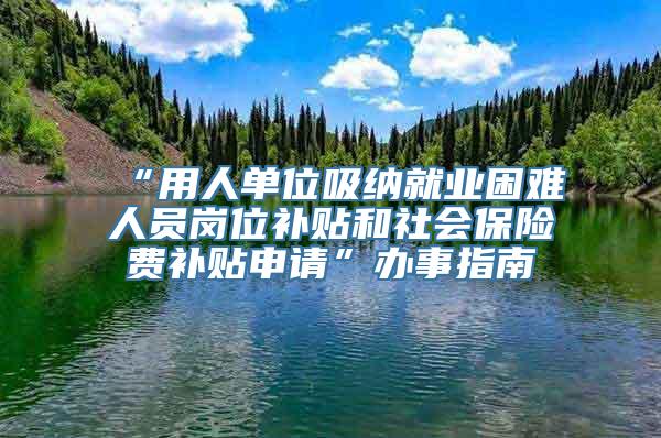 “用人单位吸纳就业困难人员岗位补贴和社会保险费补贴申请”办事指南