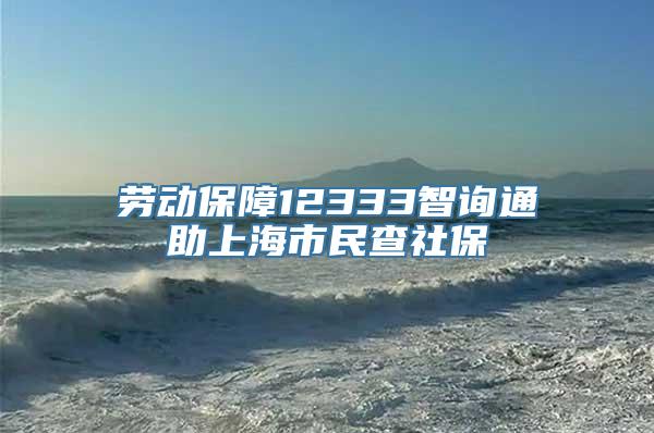 劳动保障12333智询通助上海市民查社保