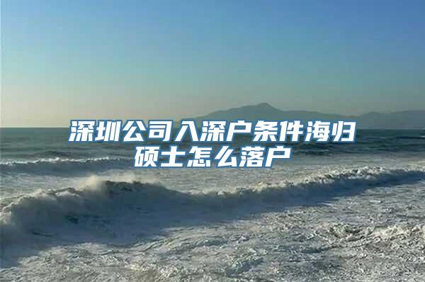 深圳公司入深户条件海归硕士怎么落户