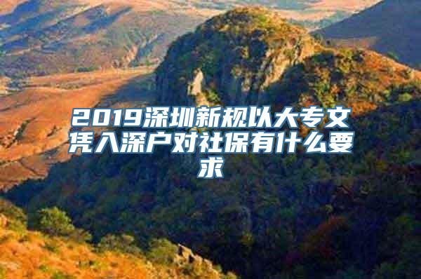 2019深圳新规以大专文凭入深户对社保有什么要求