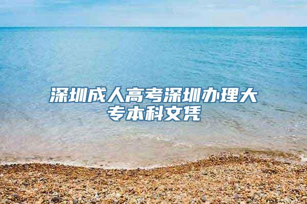 深圳成人高考深圳办理大专本科文凭