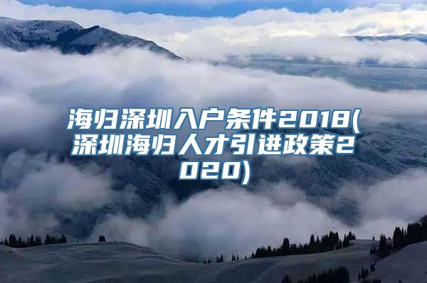 海归深圳入户条件2018(深圳海归人才引进政策2020)