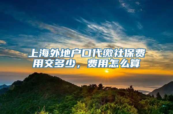 上海外地户口代缴社保费用交多少，费用怎么算