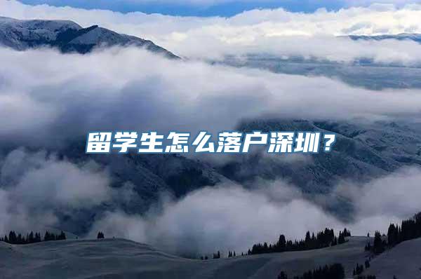 留学生怎么落户深圳？