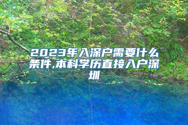 2023年入深户需要什么条件,本科学历直接入户深圳