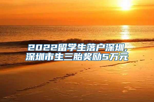 2022留学生落户深圳,深圳市生三胎奖励5万元