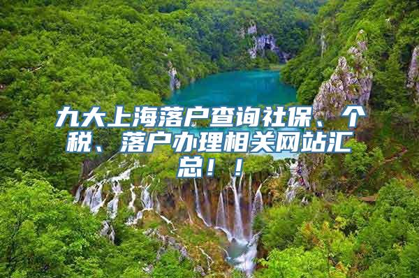 九大上海落户查询社保、个税、落户办理相关网站汇总！！