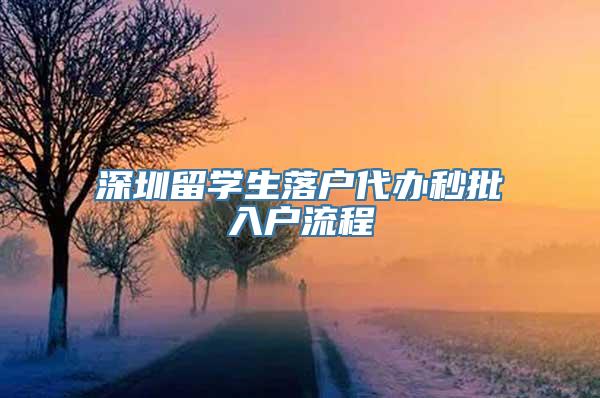 深圳留学生落户代办秒批入户流程