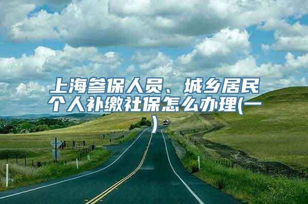 上海参保人员、城乡居民个人补缴社保怎么办理(一)