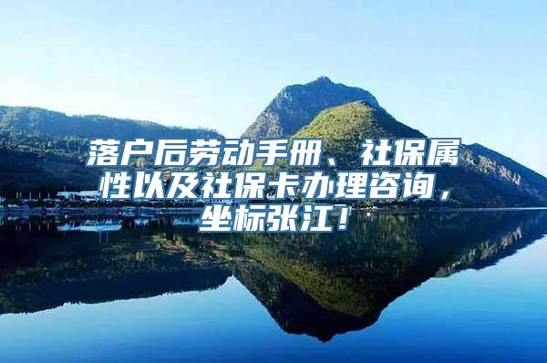 落户后劳动手册、社保属性以及社保卡办理咨询，坐标张江！