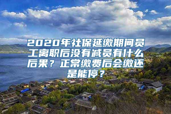 2020年社保延缴期间员工离职后没有减员有什么后果？正常缴费后会缴还是能停？