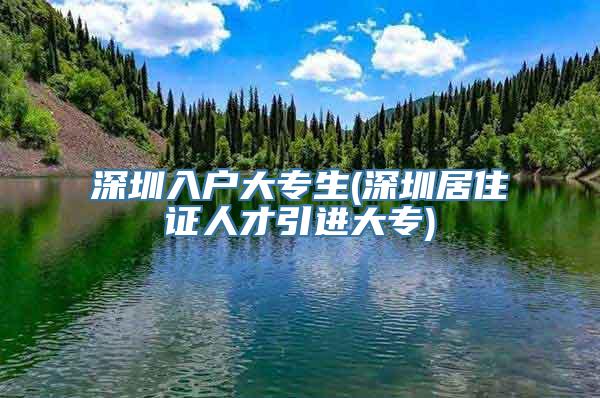 深圳入户大专生(深圳居住证人才引进大专)