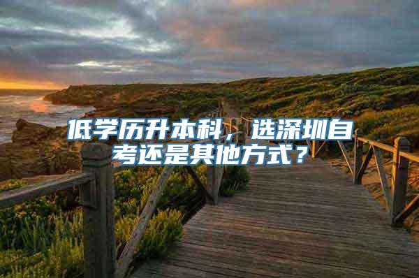 低学历升本科，选深圳自考还是其他方式？