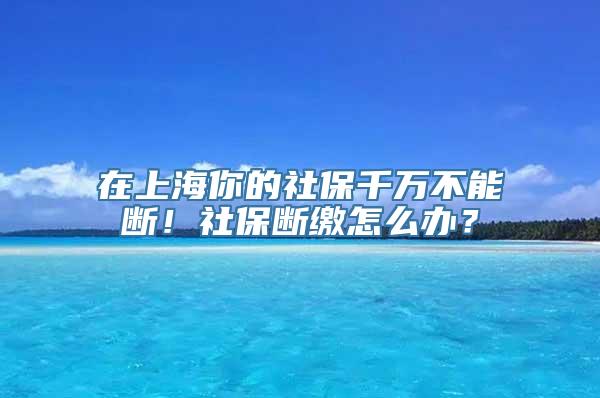 在上海你的社保千万不能断！社保断缴怎么办？