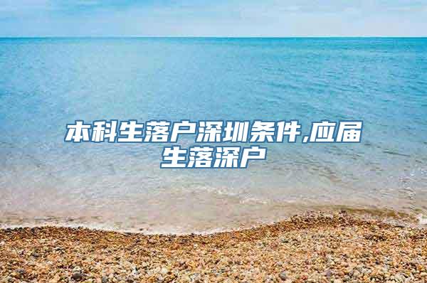 本科生落户深圳条件,应届生落深户