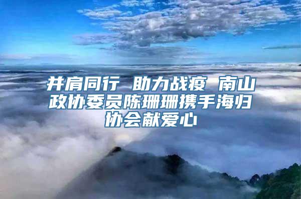 并肩同行 助力战疫 南山政协委员陈珊珊携手海归协会献爱心