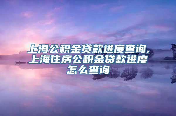 上海公积金贷款进度查询,上海住房公积金贷款进度怎么查询