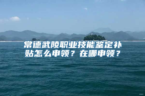 常德武陵职业技能鉴定补贴怎么申领？在哪申领？