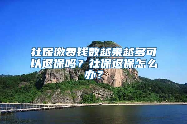 社保缴费钱数越来越多可以退保吗？社保退保怎么办？