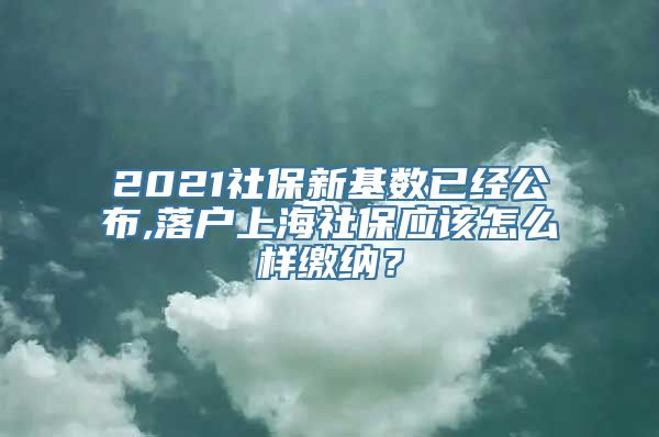 2021社保新基数已经公布,落户上海社保应该怎么样缴纳？