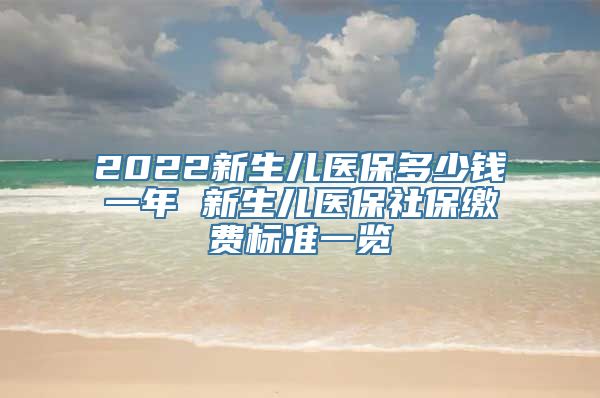 2022新生儿医保多少钱一年 新生儿医保社保缴费标准一览