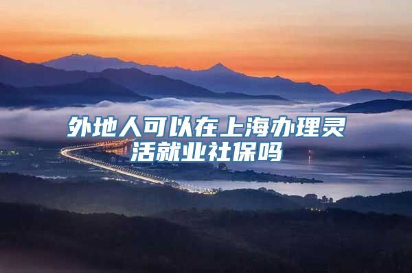 外地人可以在上海办理灵活就业社保吗