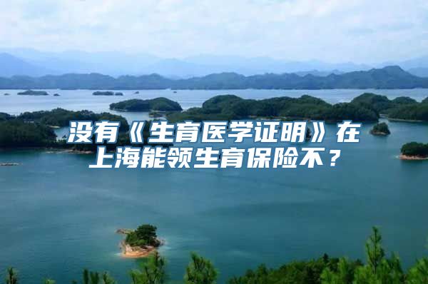 没有《生育医学证明》在上海能领生育保险不？