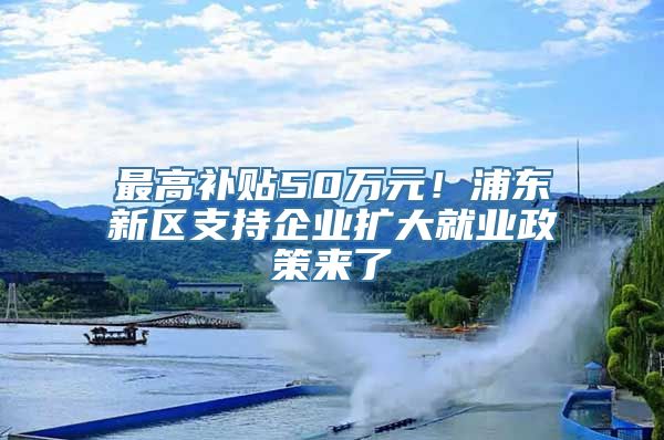 最高补贴50万元！浦东新区支持企业扩大就业政策来了