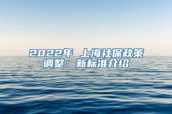 2022年 上海社保政策调整：新标准介绍