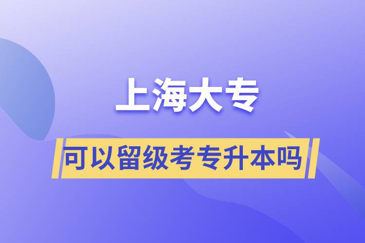 上海大专可以留级考专升本吗？