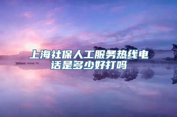 上海社保人工服务热线电话是多少好打吗