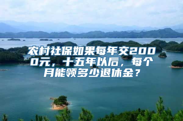 农村社保如果每年交2000元，十五年以后，每个月能领多少退休金？