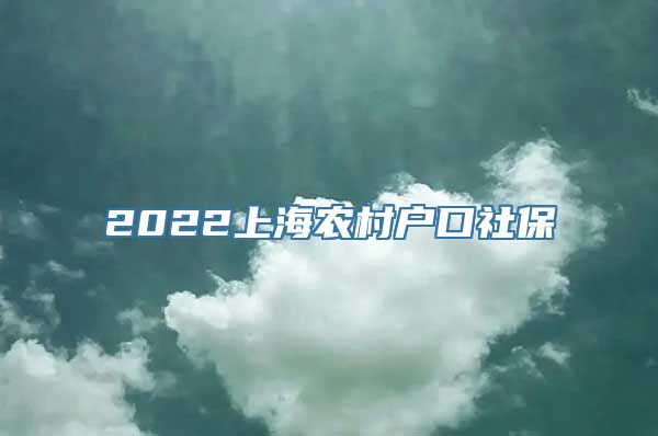 2022上海农村户口社保