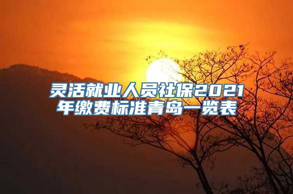 灵活就业人员社保2021年缴费标准青岛一览表