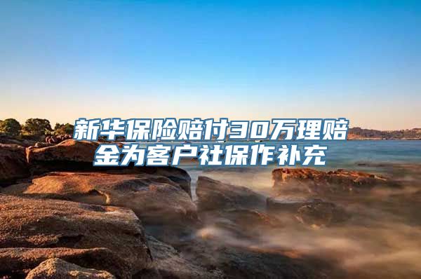 新华保险赔付30万理赔金为客户社保作补充