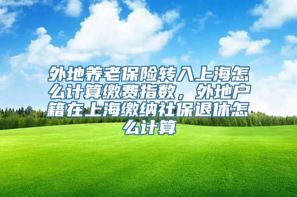 外地养老保险转入上海怎么计算缴费指数，外地户籍在上海缴纳社保退休怎么计算